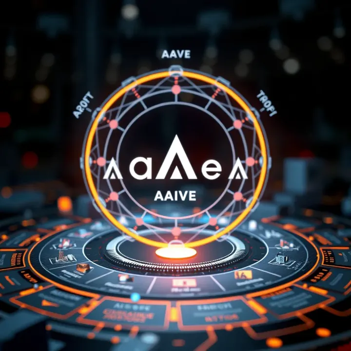 Graphic depicting DeFi ecosystem with emphasis on Aave’s technology and influence