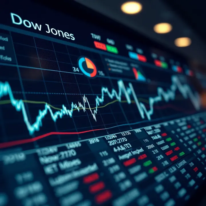 Graph showing trends and fluctuations of Dow Jones index over time