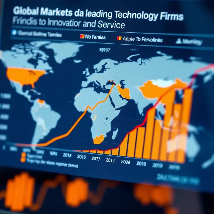 Graph illustrating market share distribution among top global technology firms in innovation and services sectors