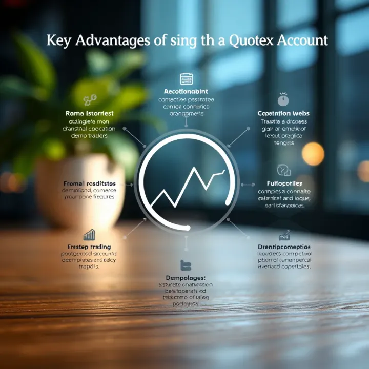 Graphical representation of benefits and key features of using a demo account before real trading