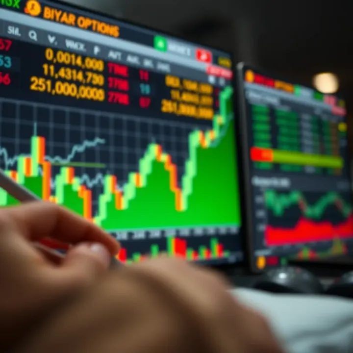 Graph illustrating strategies and risk management techniques for binary options trading