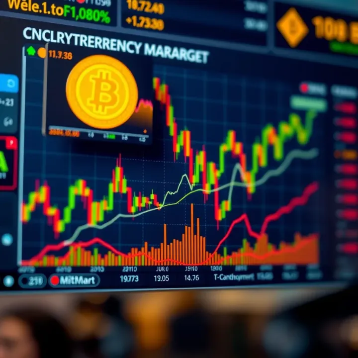 Graph showing cryptocurrency exchange market comparison analysis