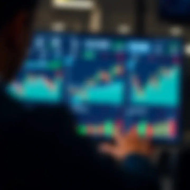 Secure digital trading platform interface with charts and statistics