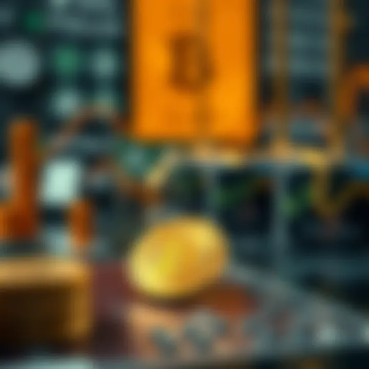 Conceptual illustration of regulatory and technological aspects influencing cryptocurrency adoption