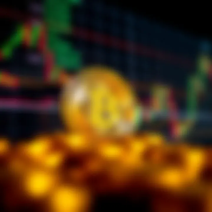 Graph showing Bitcoin price fluctuations with technical indicators