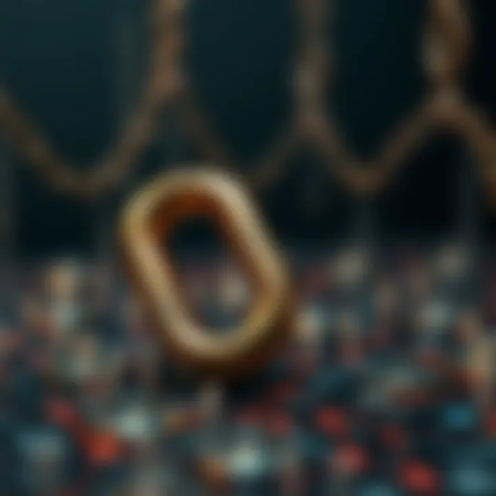 Visual representation of blockchain technology and Chainlink's role in smart contracts