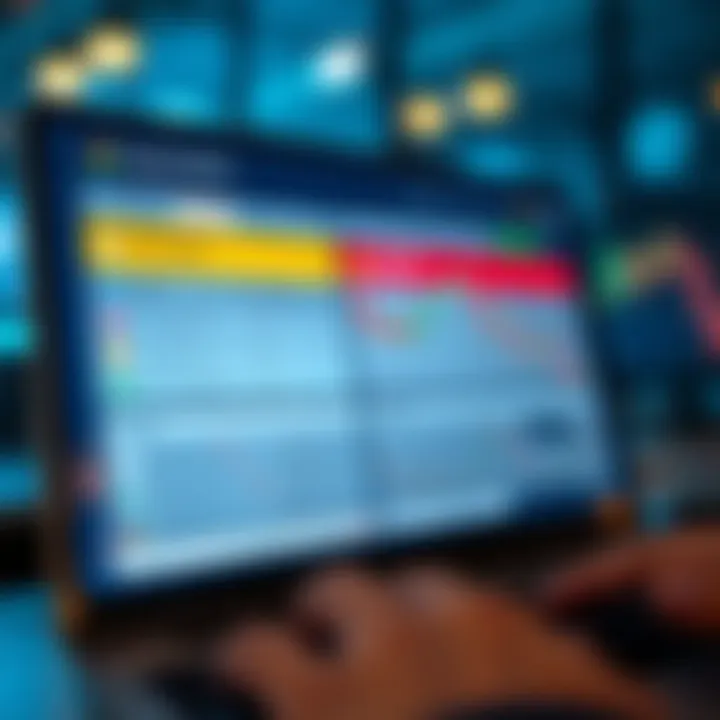 Comparison of different mobile trading platforms highlighting features and user ratings on a digital screen