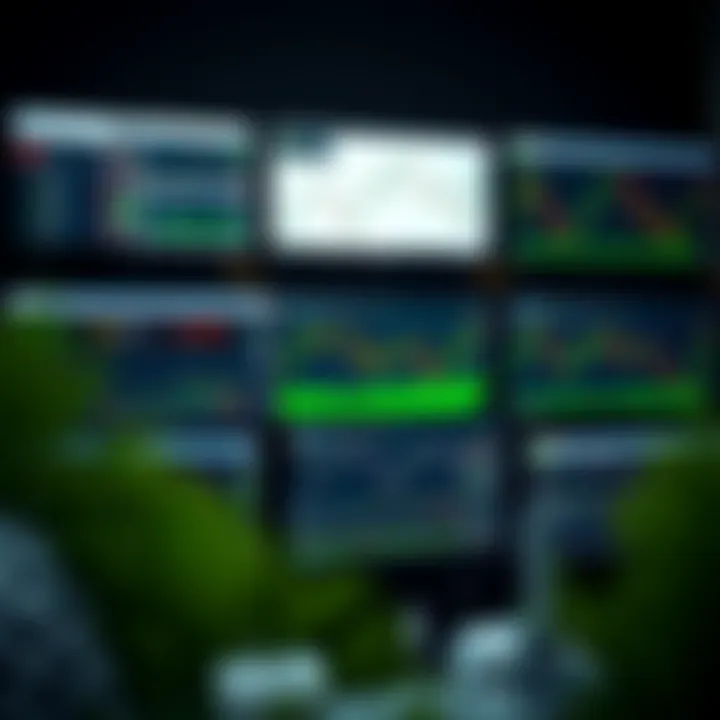 Overview of diverse trader platforms showcasing different functionalities and trading tools on multiple screens