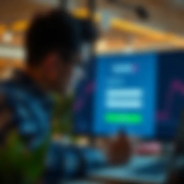 User filling out account registration form on Quotex platform