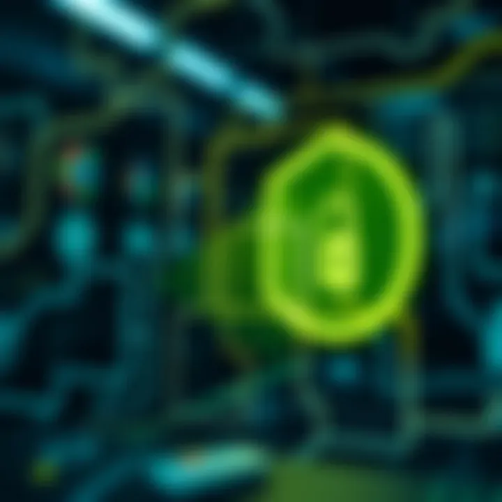 Illustration of digital security measures protecting IQ Option account access
