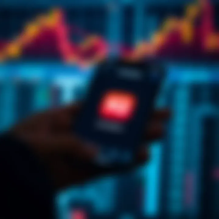 Secure mobile device screen showing IQ Option app icon ready to download