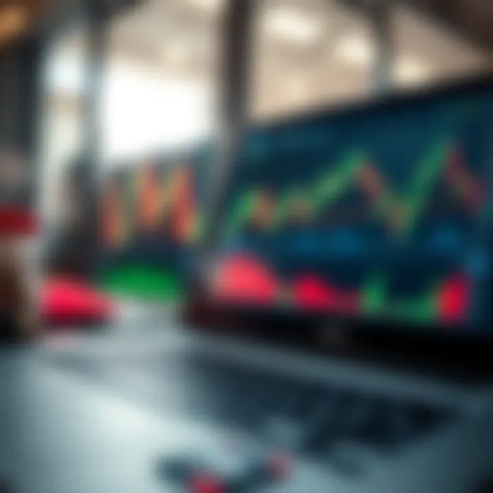 Trading platform interface showing forex market charts and analytics