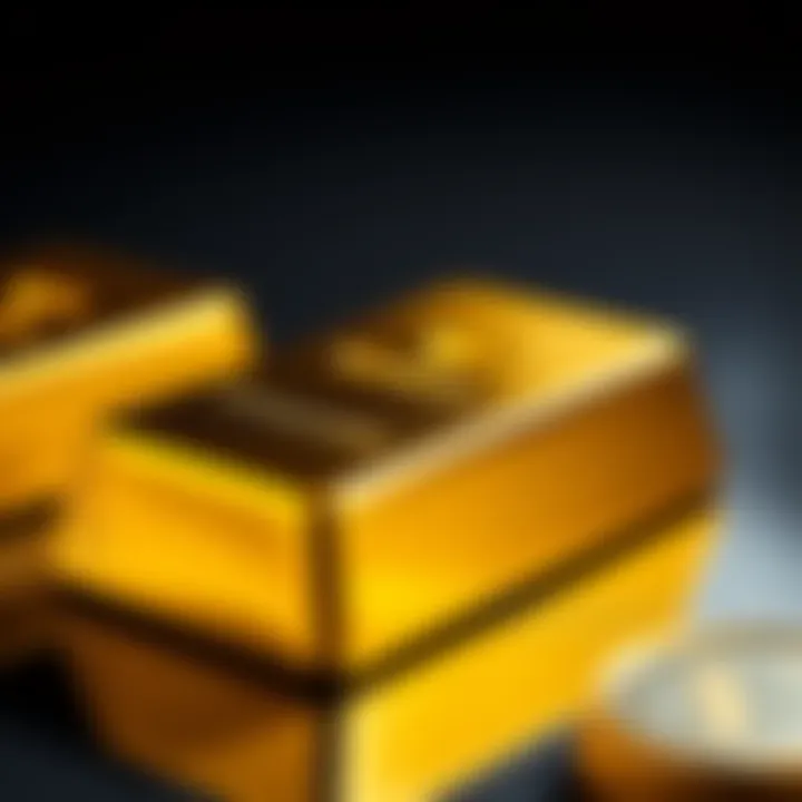 Close-up view of a standard gold bar showcasing its rectangular shape and smooth surface