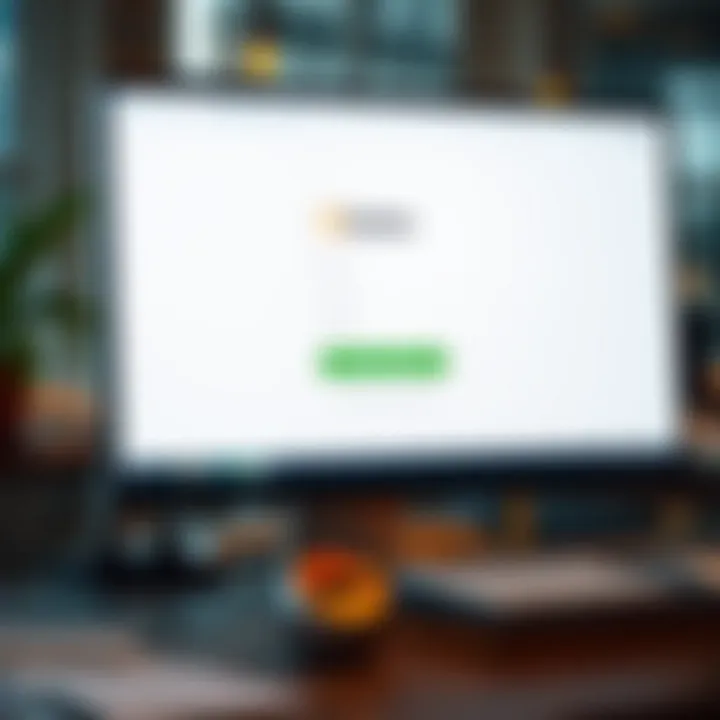 Computer screen displaying Quotex login page with secure connection indication