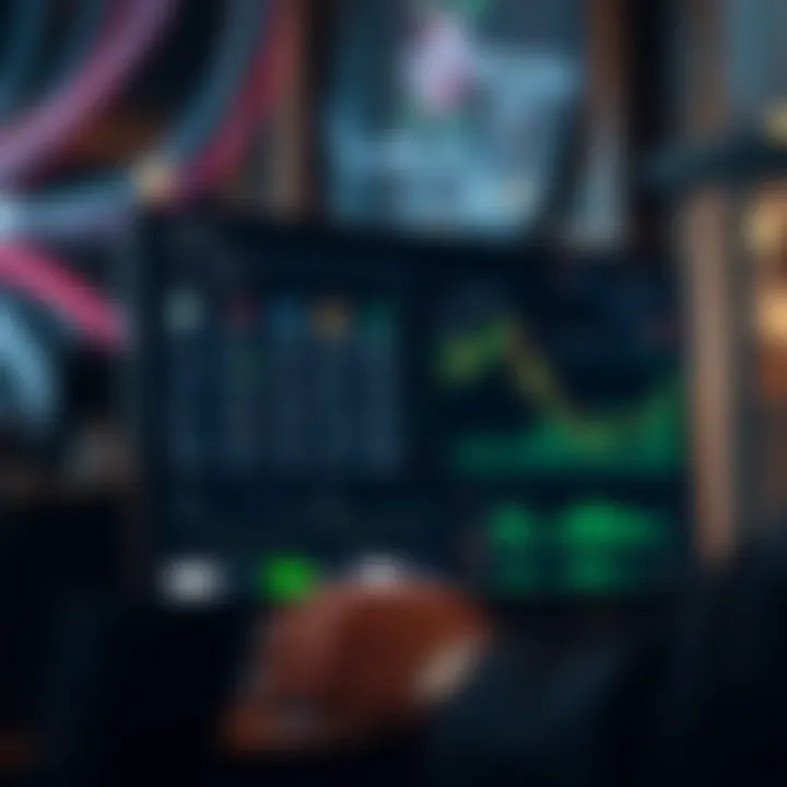 Digital trading platform interface highlighting various asset options and trading tools