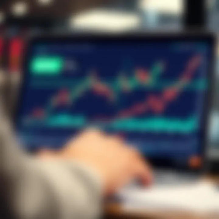Graph depicting market asset trends and investment performance metrics on a digital trading platform