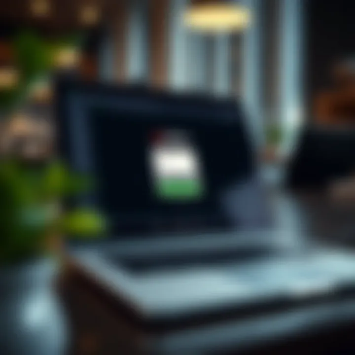 Secure login screen of IQ Option web platform on a laptop