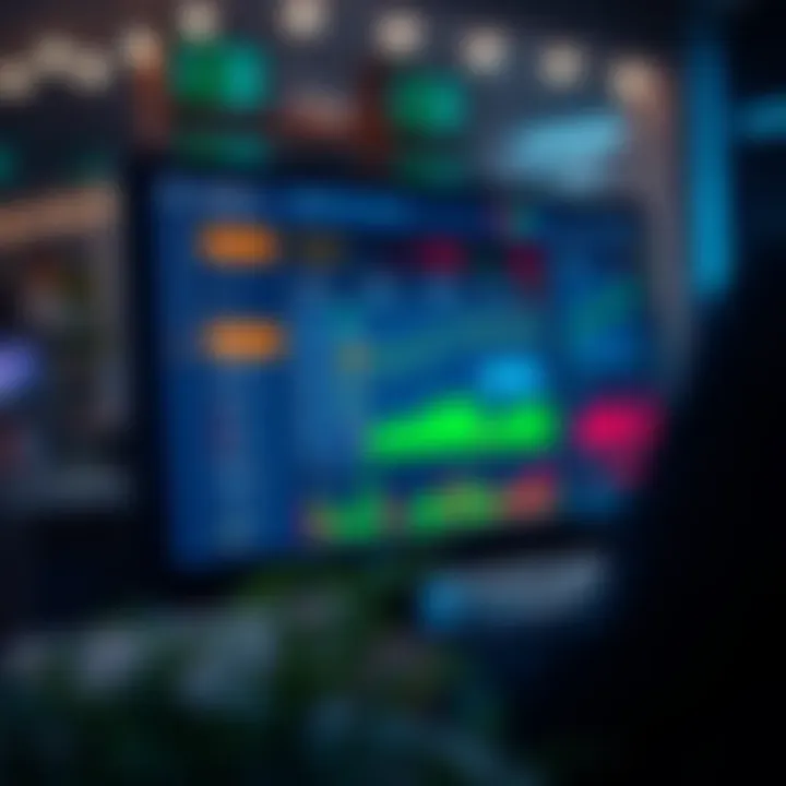 User interface dashboard of Quotex app on a desktop computer showcasing trading options and charts