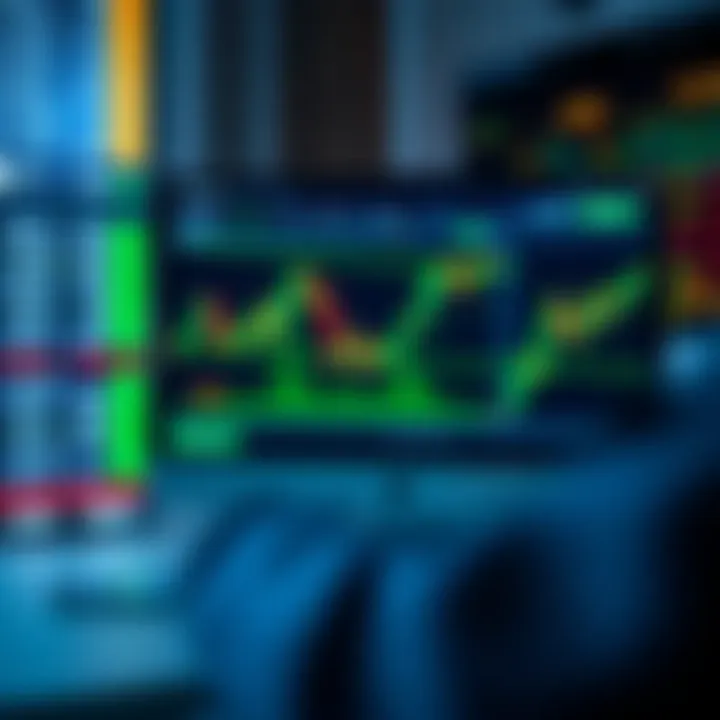 Interface of Quotex platform showing binary options trading charts and market data