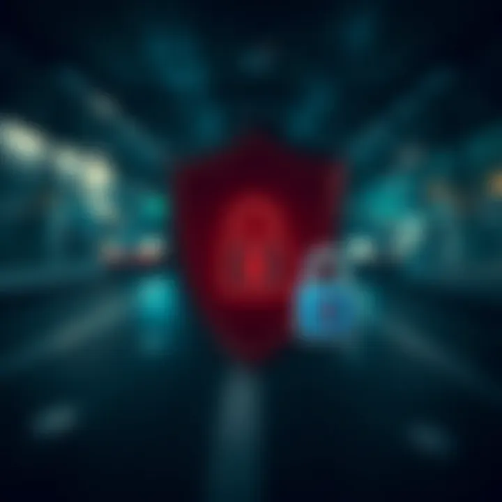 Secure login concept with shield and lock icons representing data protection on Quotex