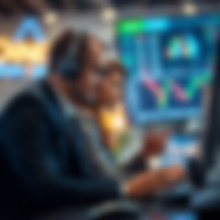 Customer support agent assisting with online trading platform issues