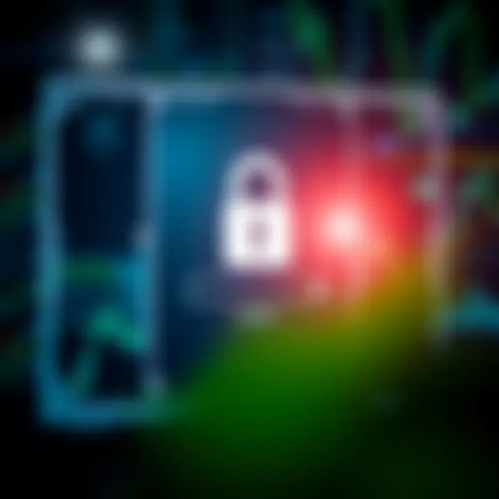 Secure login screen with padlock symbol representing cybersecurity measures for online investing in Brazil