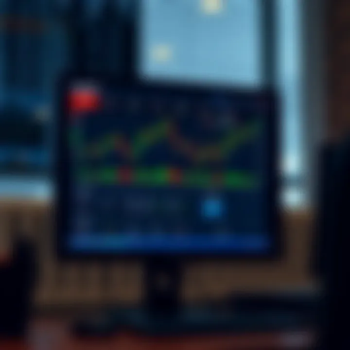 Computer screen displaying the Quotex trading platform interface with charts and trading options