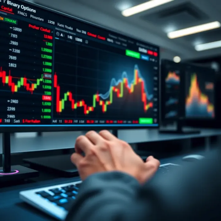 Secure online trading platform interface displaying binary options market data