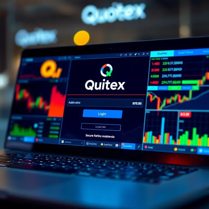 Secure login screen of Quotex trading platform
