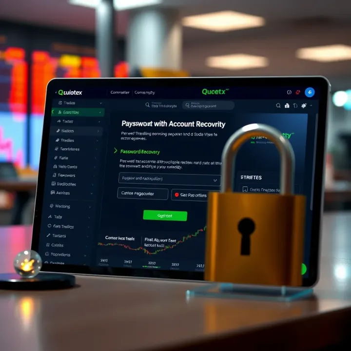 Interface showing password recovery options on trading platform