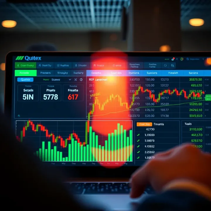 Visual representation of Quotex platform interface with PNG graphics enhancing financial data display