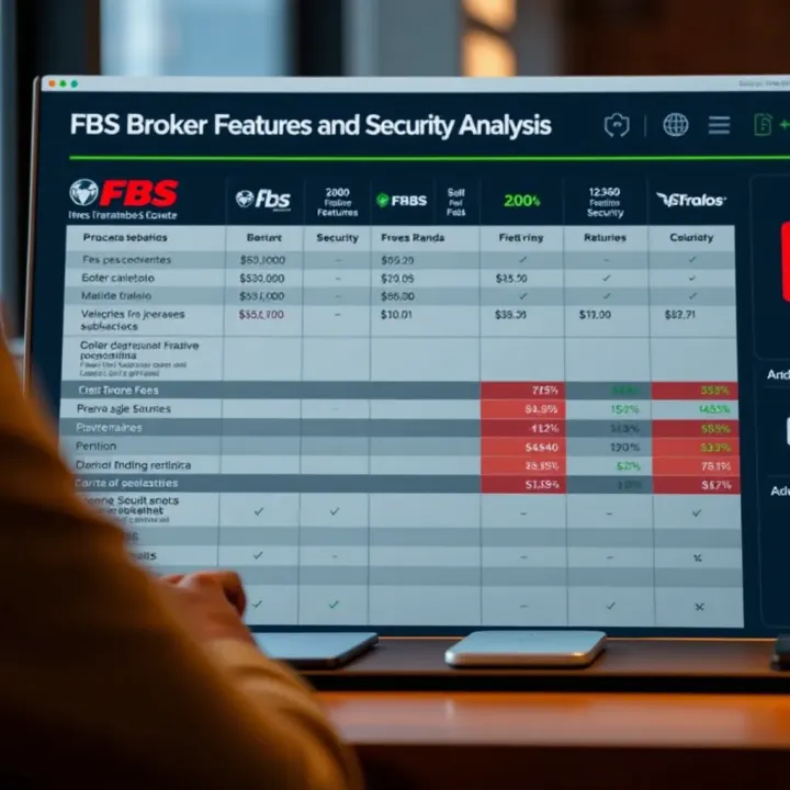 Comparison chart highlighting key features, fees, and security aspects of FBS broker for Brazilian investors