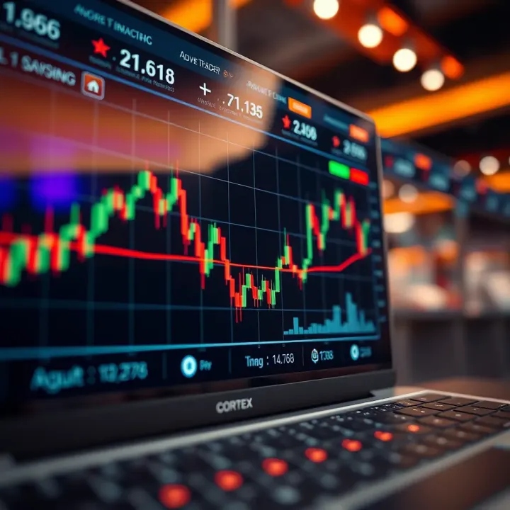 Graph showing financial market trends with advanced data analytics
