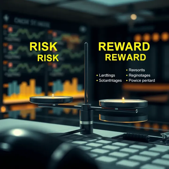 Illustration of investment risk and reward balance highlighting advantages and potential challenges