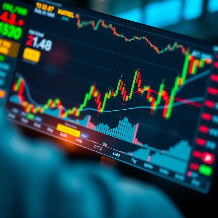 Customizable trading graph with technical indicators illustrating market trends in IQ Option