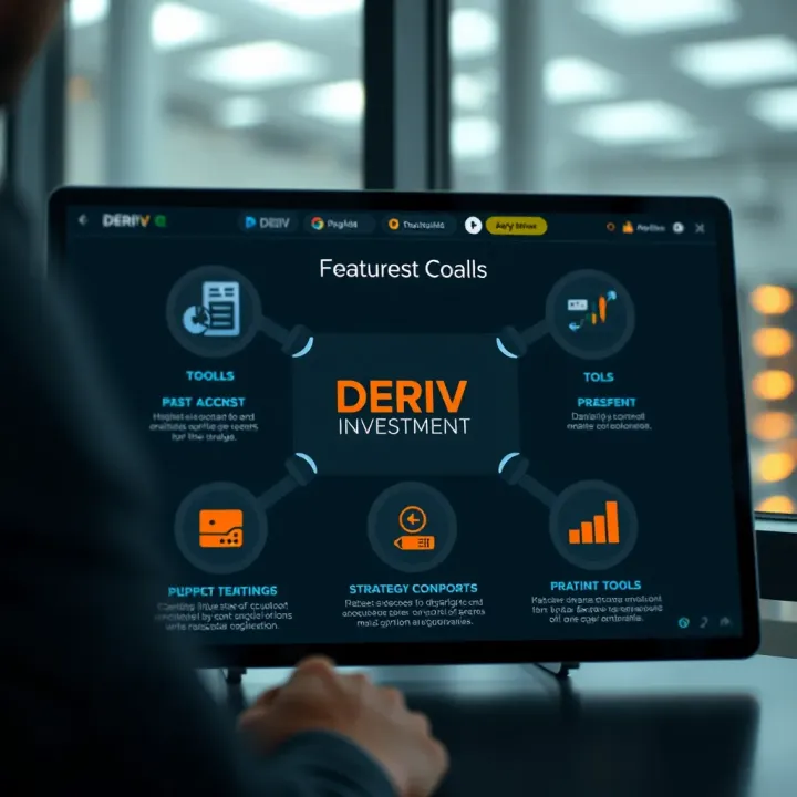 Diagram illustrating key features and tools available on Deriv for strategic investment decisions