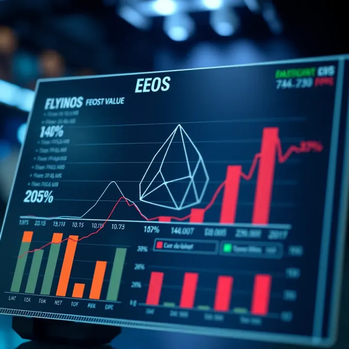 Influences on EOS Value and Future Outlook Chart depicting factors influencing EOS value alongside future projections and investment risks