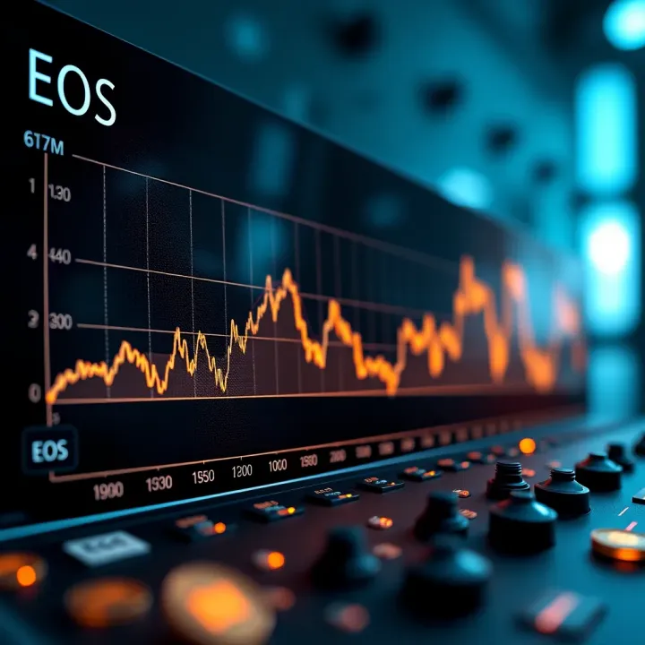 EOS Price Trend and Historical Performance Graph showing the price trend of EOS cryptocurrency over time highlighting key growth periods and dips