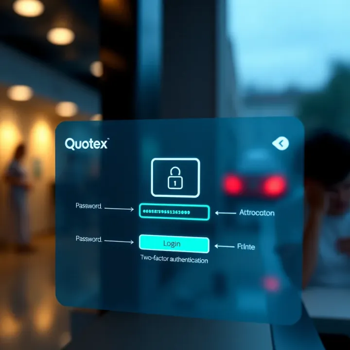 Illustration of secure login features including password and two-factor authentication