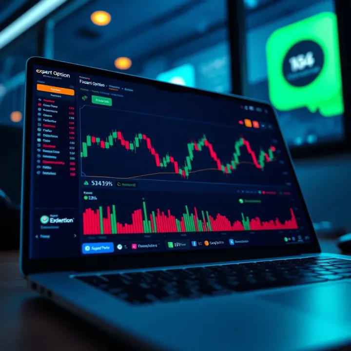 Digital interface showing secure financial trading platform with charts and data analytics