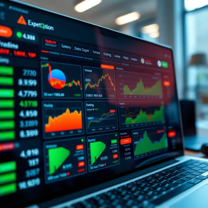 User interface showcasing various financial assets available on the ExpertOption trading platform
