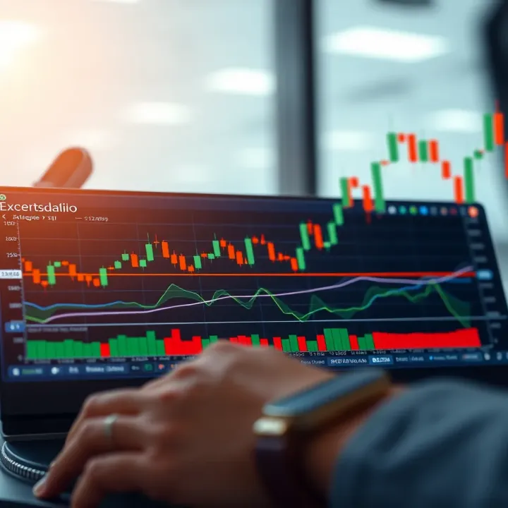 Chart analysis highlighting different trading strategies used on ExpertOption