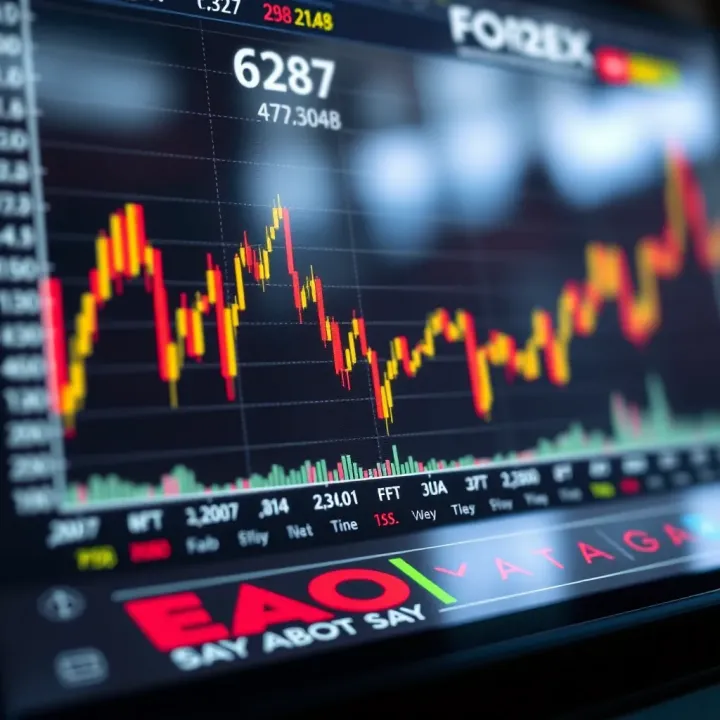 Graph displaying currency exchange rates fluctuating in the Forex market