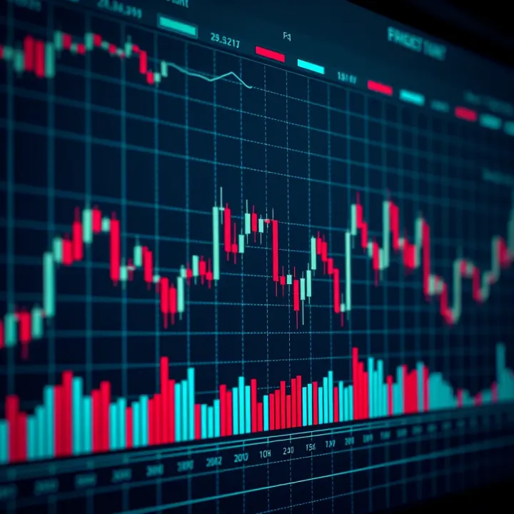 Graph illustrating currency pairs price fluctuations in Forex trading on IQ Option platform