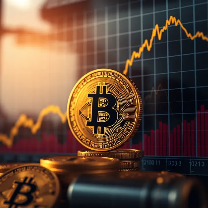Graph depicting the upward and downward trends of Bitcoin over time