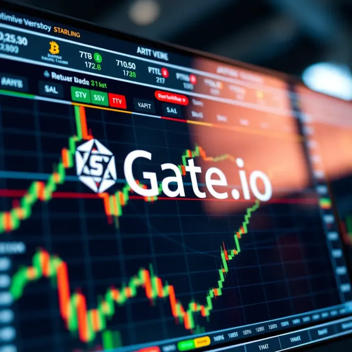 Detailed view of Gate.io cryptocurrency trading platform interface with charts and market data