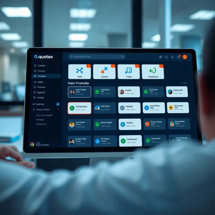Dashboard displaying main tools and options available in Quotex demo mode