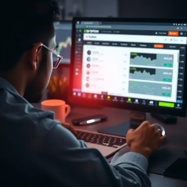 User registering an account on an online trading platform interface