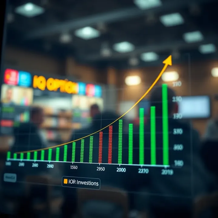 Graph showing investment growth with IQ Option platform