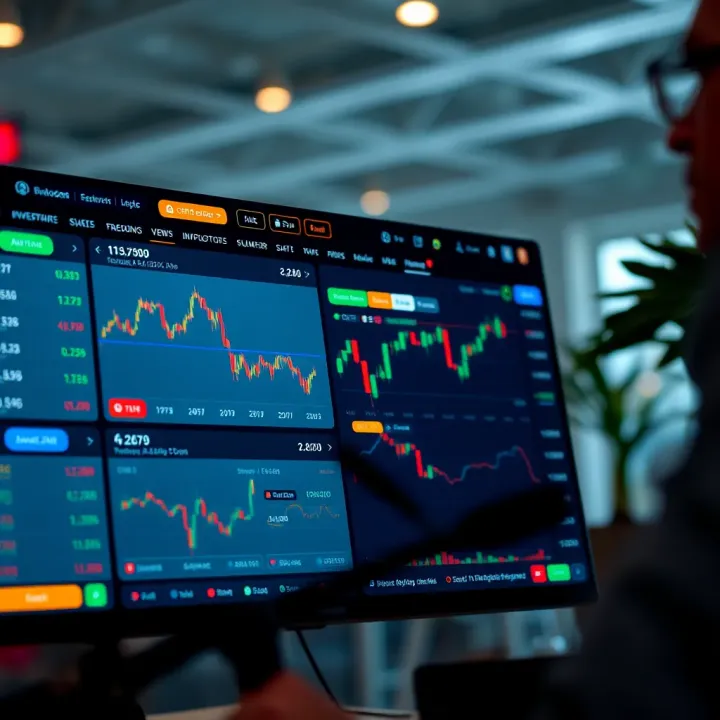 User interface of an online investment platform showing diverse financial assets and trading options
